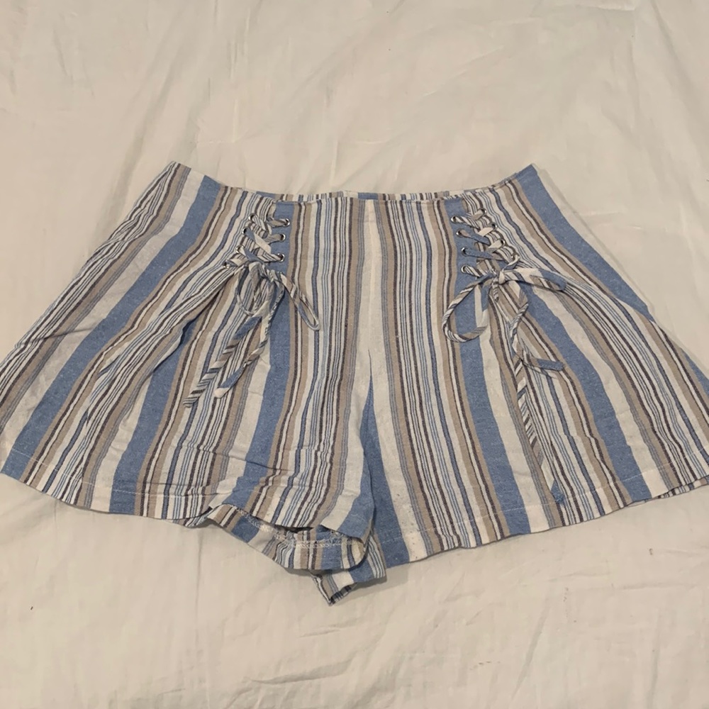 Striped Aqua Mini shorts